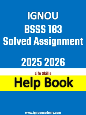 IGNOU BSSS 183 Solved Assignment 2025 2026
